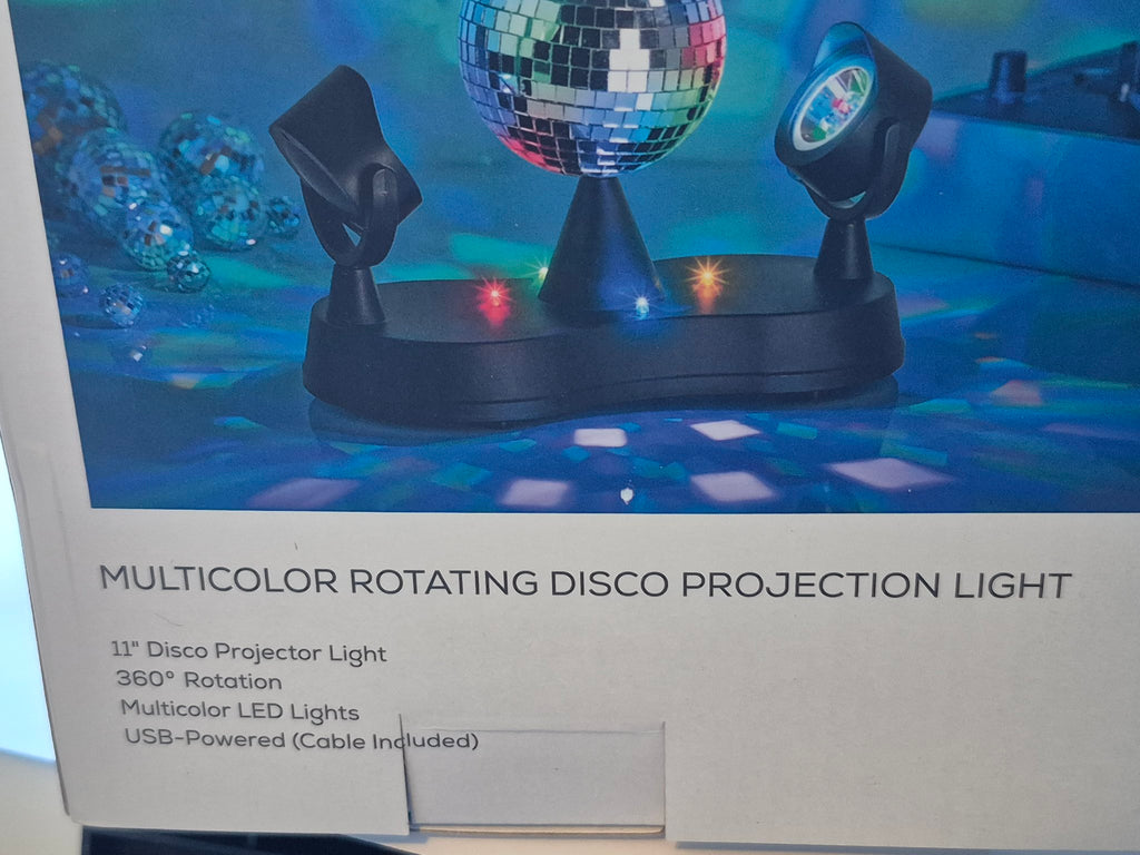 West & Arrow Rotating Disco Light – Multicolor LED Projection Light, USB-Powered
