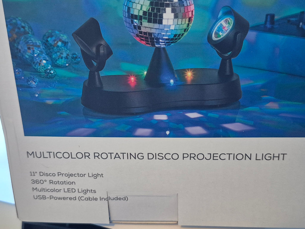 West & Arrow Rotating Disco Light – Multicolor LED Projection Light, USB-Powered