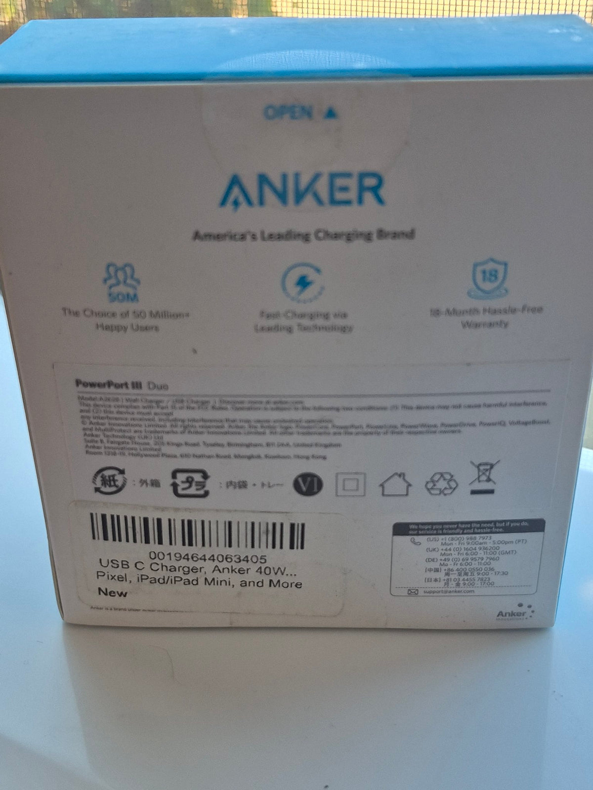 Anker PowerPort III Duo 40W USB-C Charger – Dual Port Fast Charger