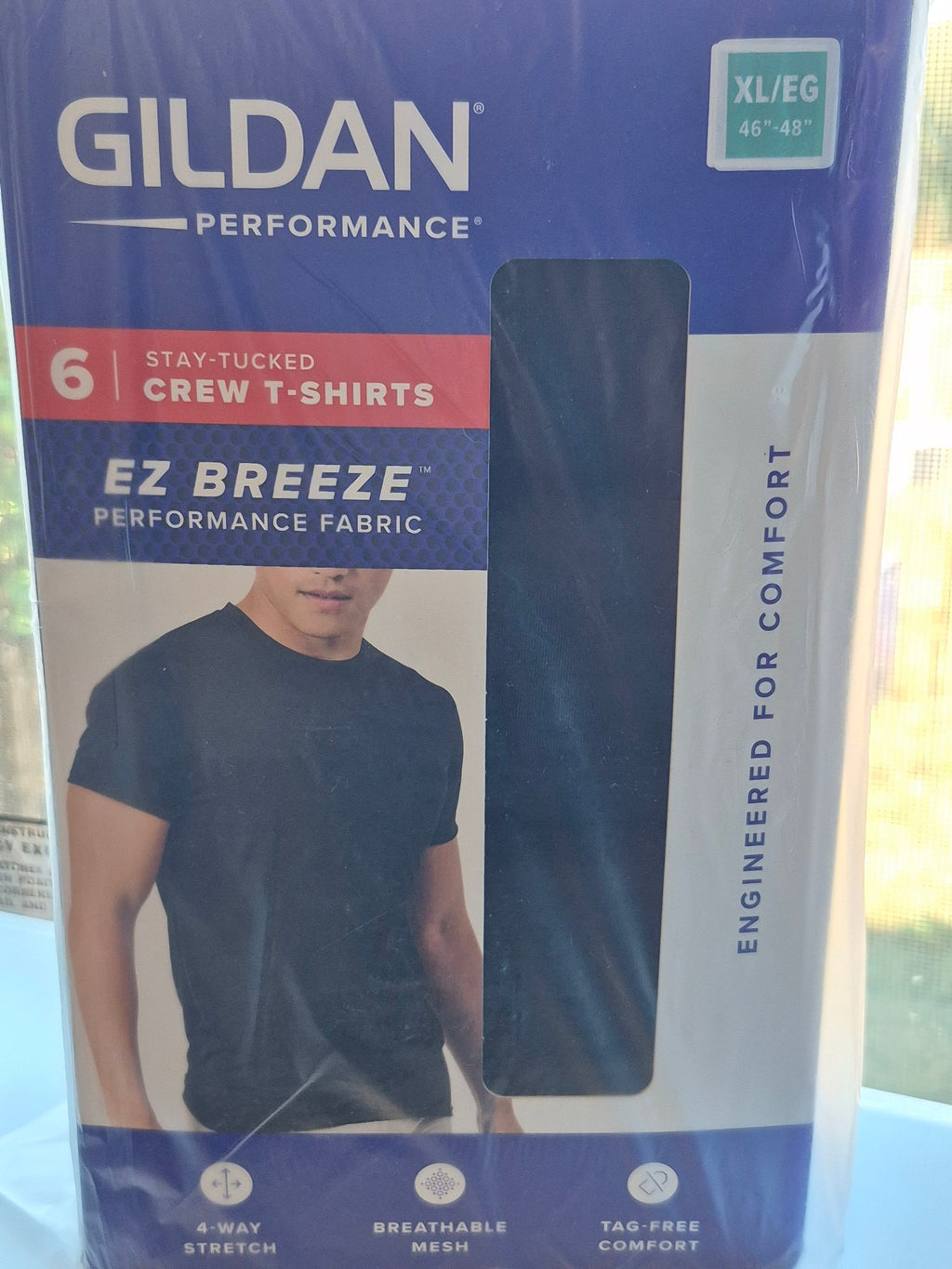 Gildan Performance Crew T-Shirts – 6-Pack, Men's XL, Black