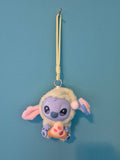 Stitch Plush Keychain – Cream Hood with Pizza Slice