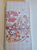 Sanrio Zip-Around Wallet – My Melody, Kuromi & Piano Cake Party