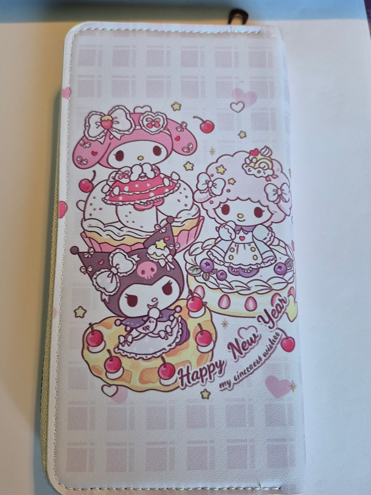 Sanrio Zip-Around Wallet – My Melody, Kuromi & Piano Cake Party