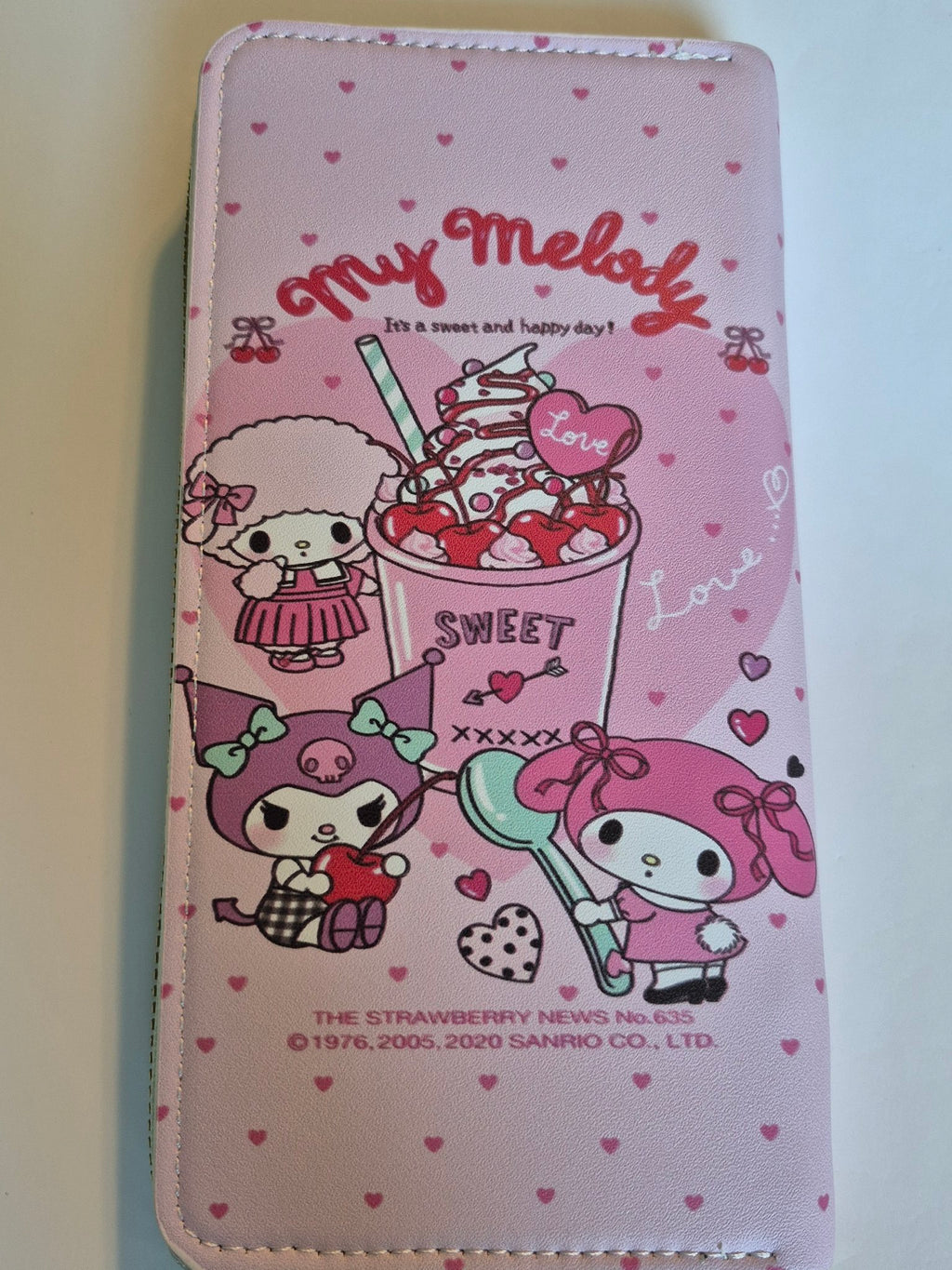 My Melody Zip-Around Wallet – Sweet Cherry Sundae with Kuromi & Piano