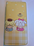 Pompompurin Zip-Around Wallet – Café Latte Time, Yellow Gingham