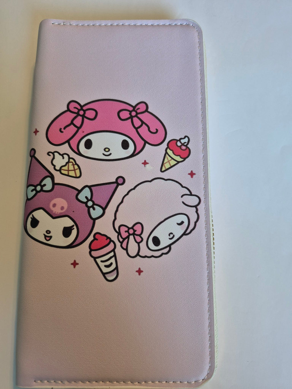 Sanrio Zip-Around Wallet – Melody, Kuromi & Piano Ice Cream Faces