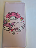 Sanrio Zip-Around Wallet – Melody, Kuromi & Piano Ice Cream Faces