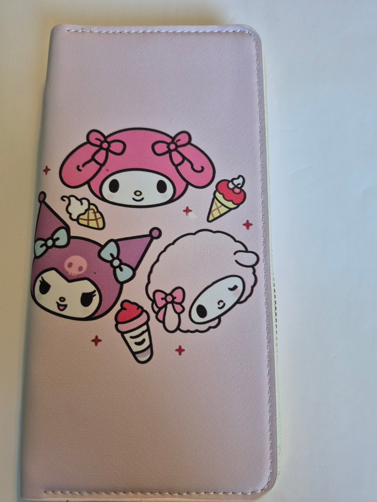 Sanrio Zip-Around Wallet – Melody, Kuromi & Piano Ice Cream Faces