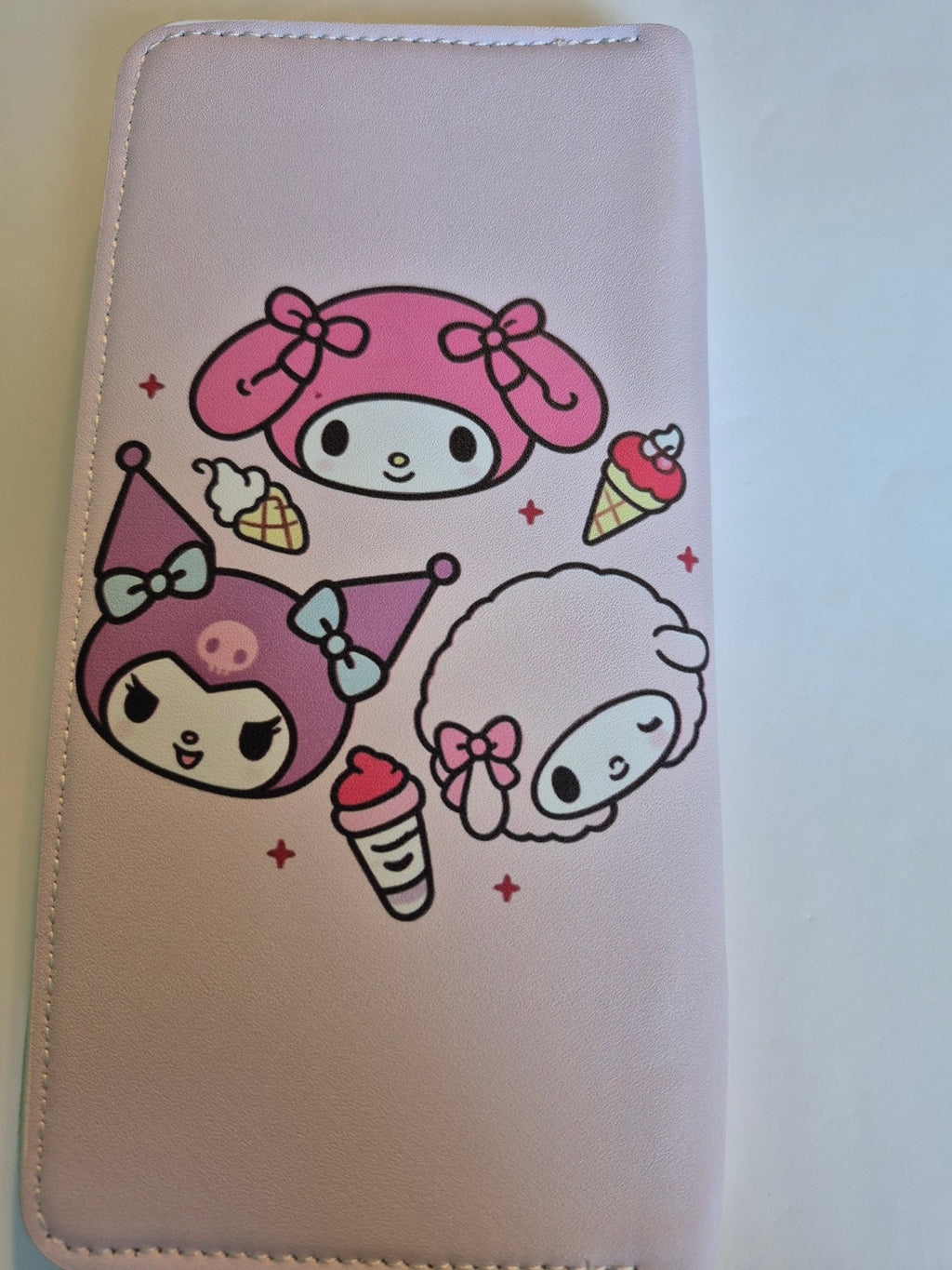 Sanrio Zip-Around Wallet – Melody, Kuromi & Piano Ice Cream Faces