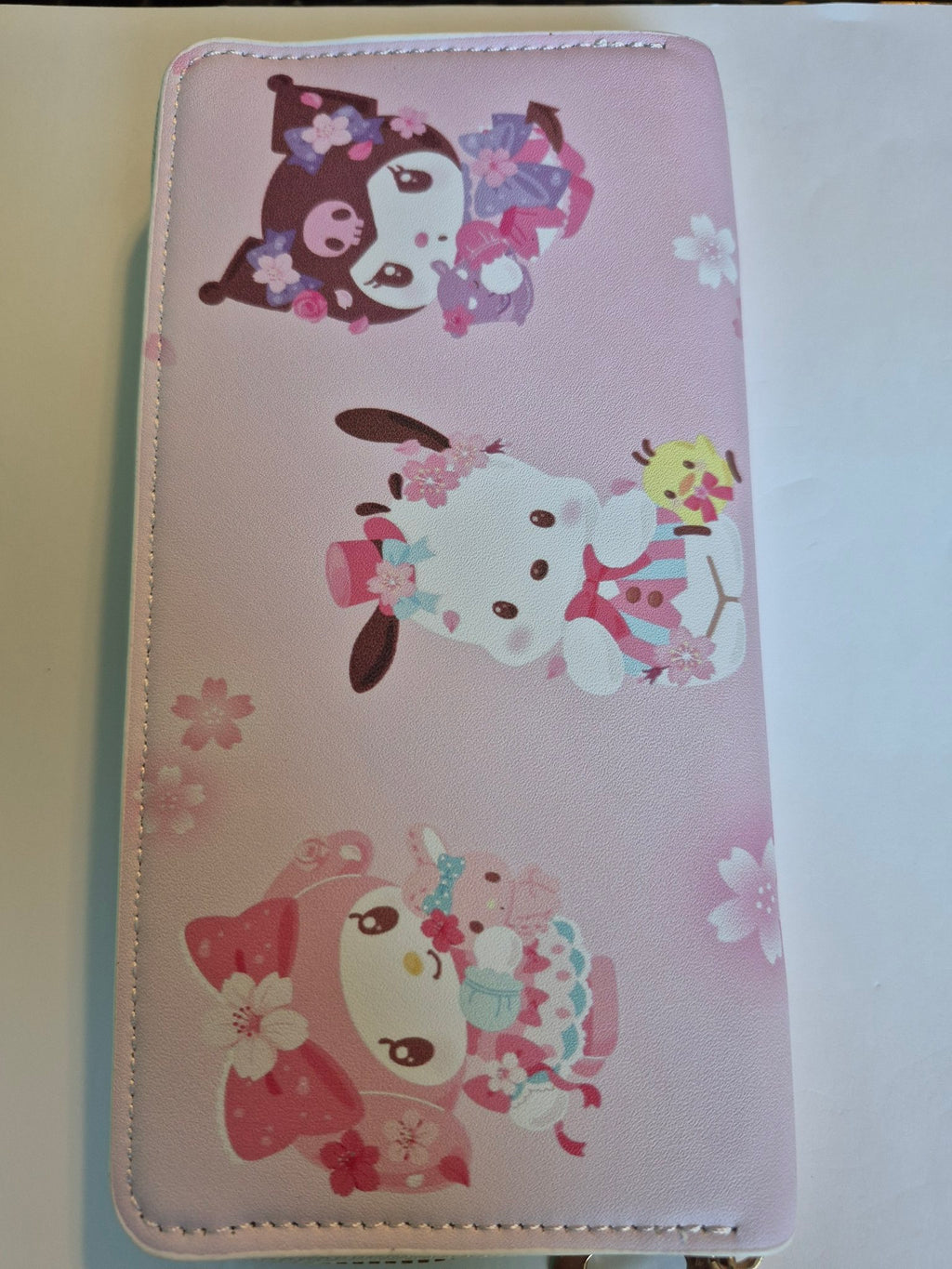 Sanrio Zip-Around Wallet – Sakura Cherry Blossom, Melody Pochacco & Kuromi