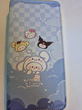 Cinnamoroll Zip-Around Wallet – Blue Checkerboard Clouds