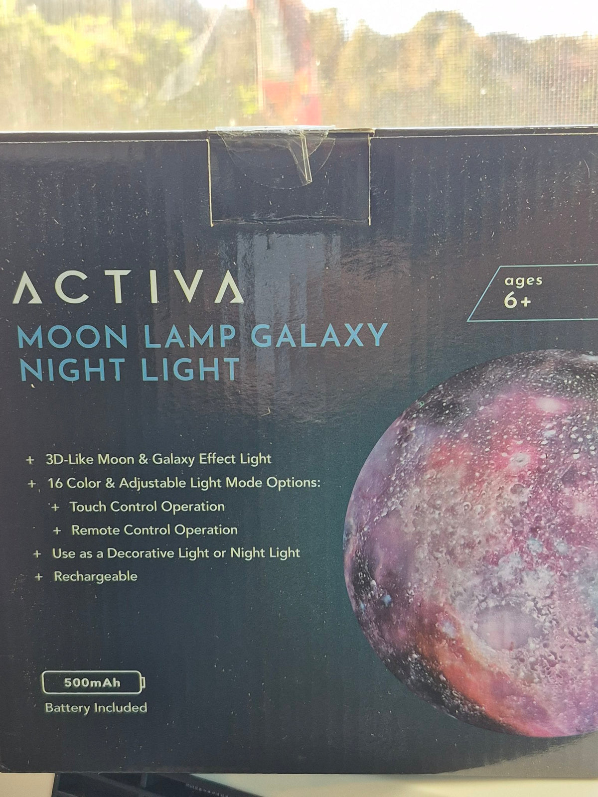 Activa Moon Lamp Galaxy Night Light – 16 Colors with Remote & Stand