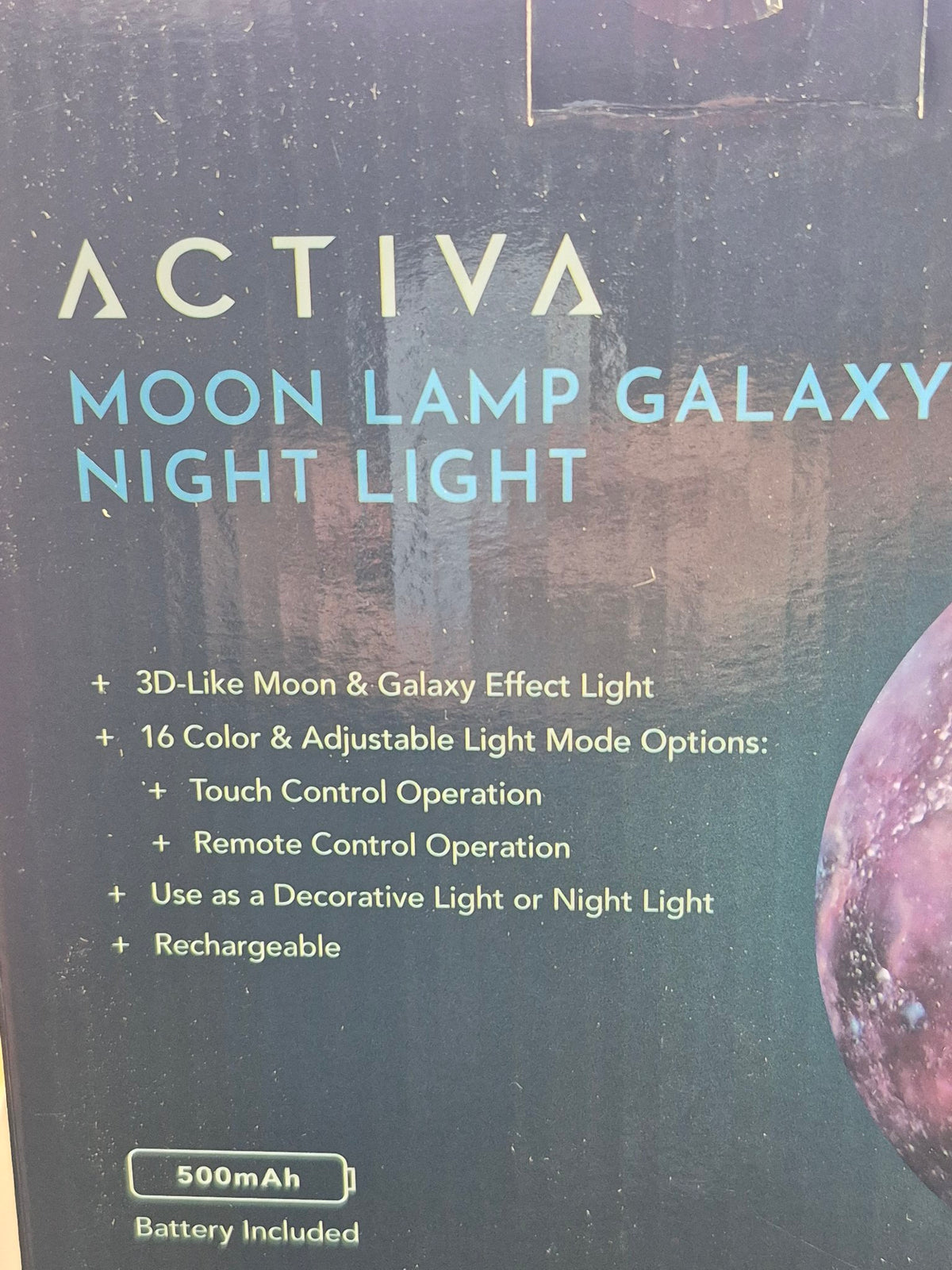 Activa Moon Lamp Galaxy Night Light – 16 Colors with Remote & Stand