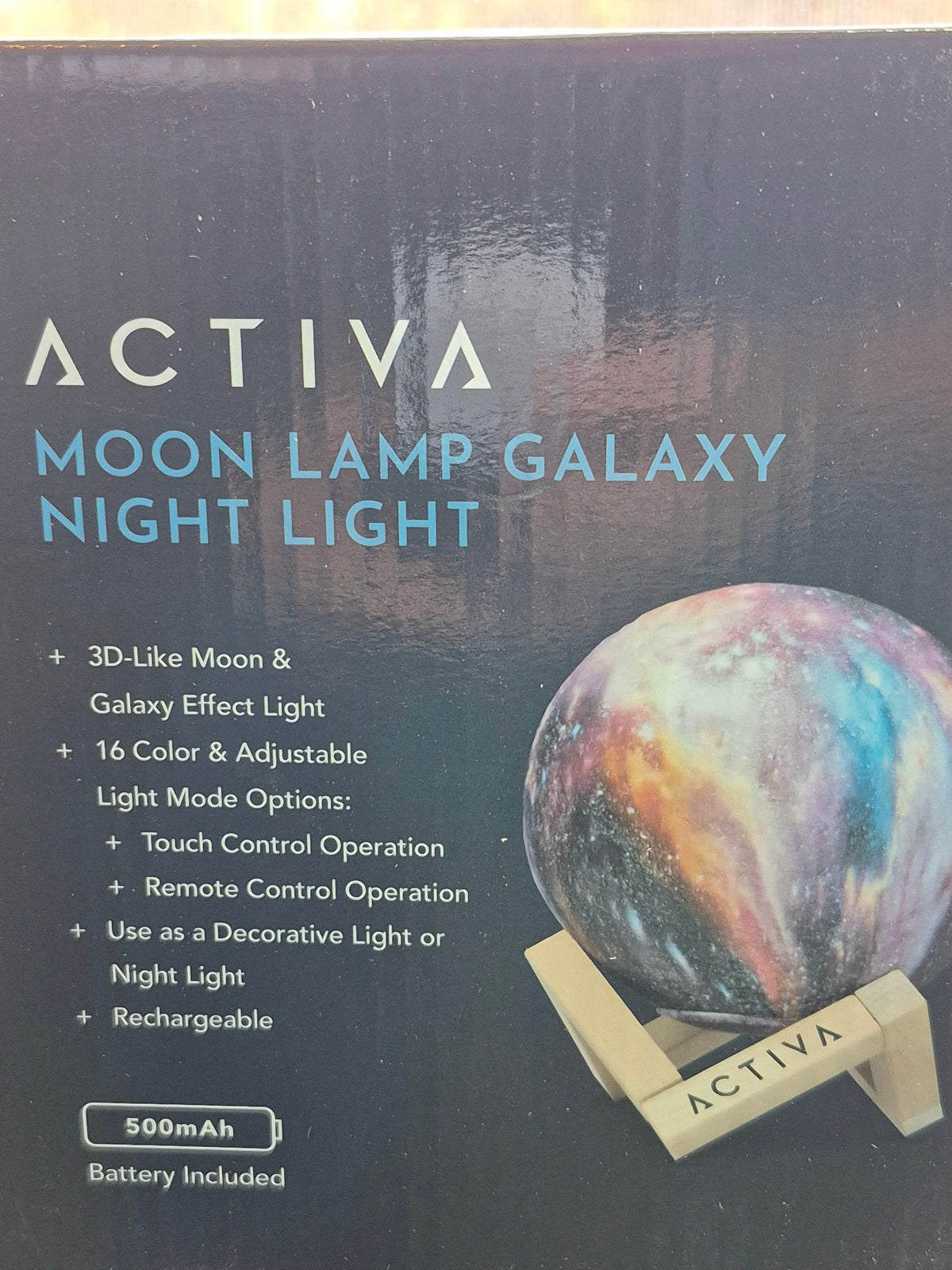 Activa Moon Lamp Galaxy Night Light – 16 Colors with Remote & Stand