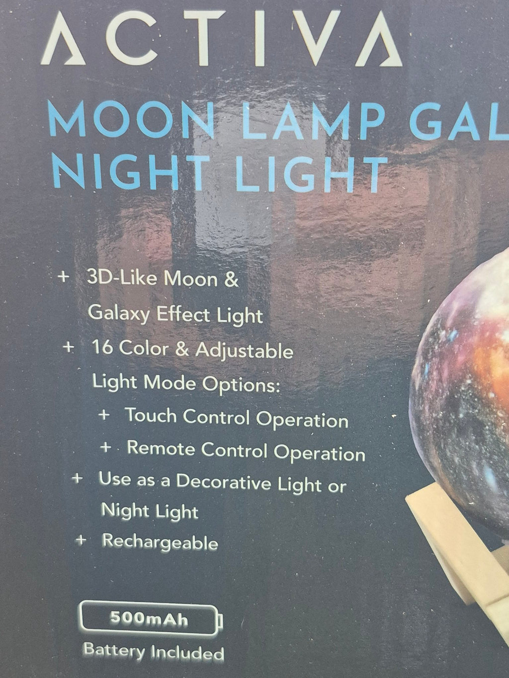Activa Moon Lamp Galaxy Night Light – 16 Colors with Remote & Stand