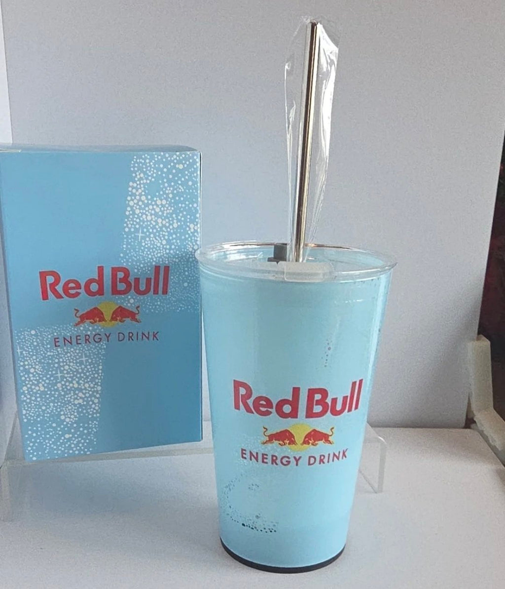Red Bull Light-Up Tumbler with Straw & Gift Box – Purple