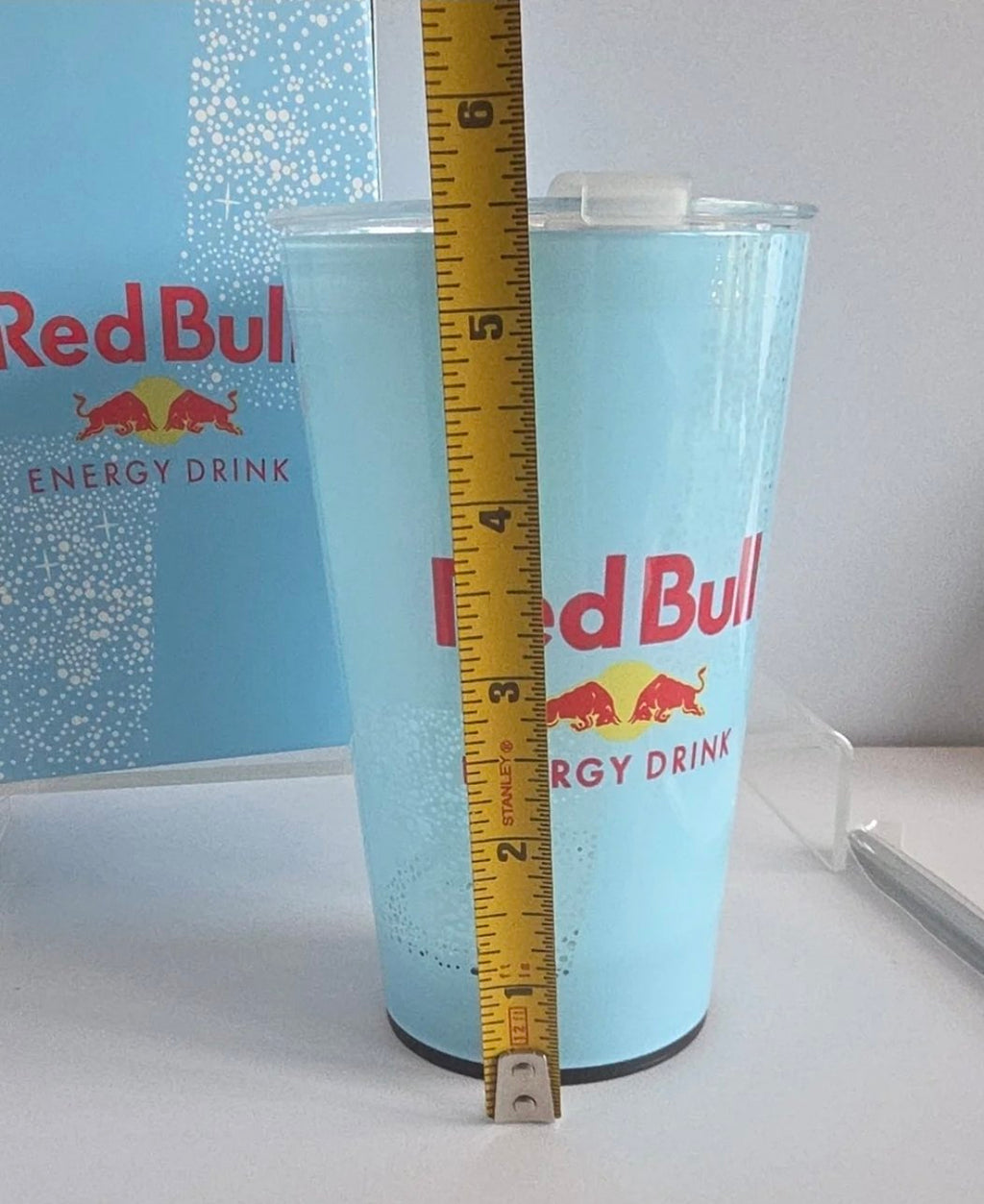 Red Bull Light-Up Tumbler with Straw & Gift Box – Blue
