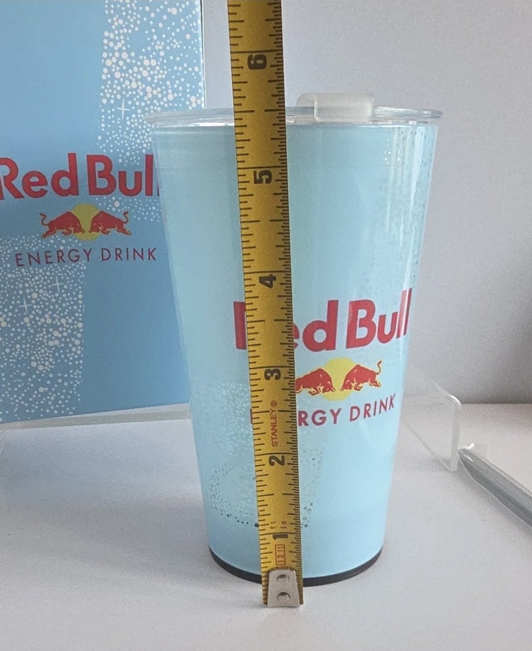Red Bull Light-Up Tumbler with Straw & Gift Box – Pink
