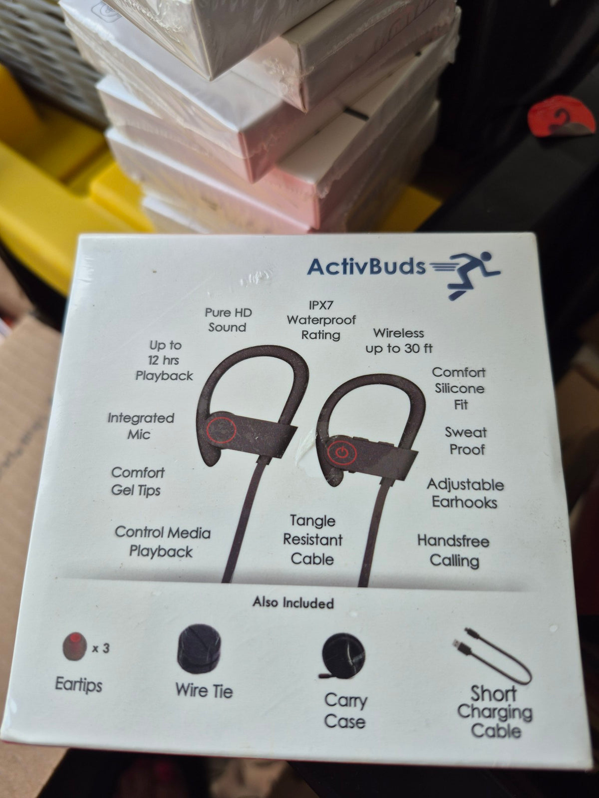 ActivBuds sports wireless headphones - box back