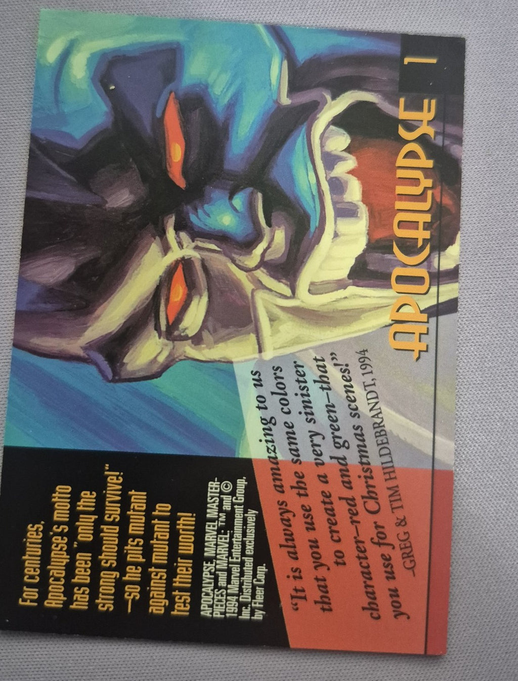 1994 Marvel Masterpieces Apocalypse #1 Gold Foil Signature Series