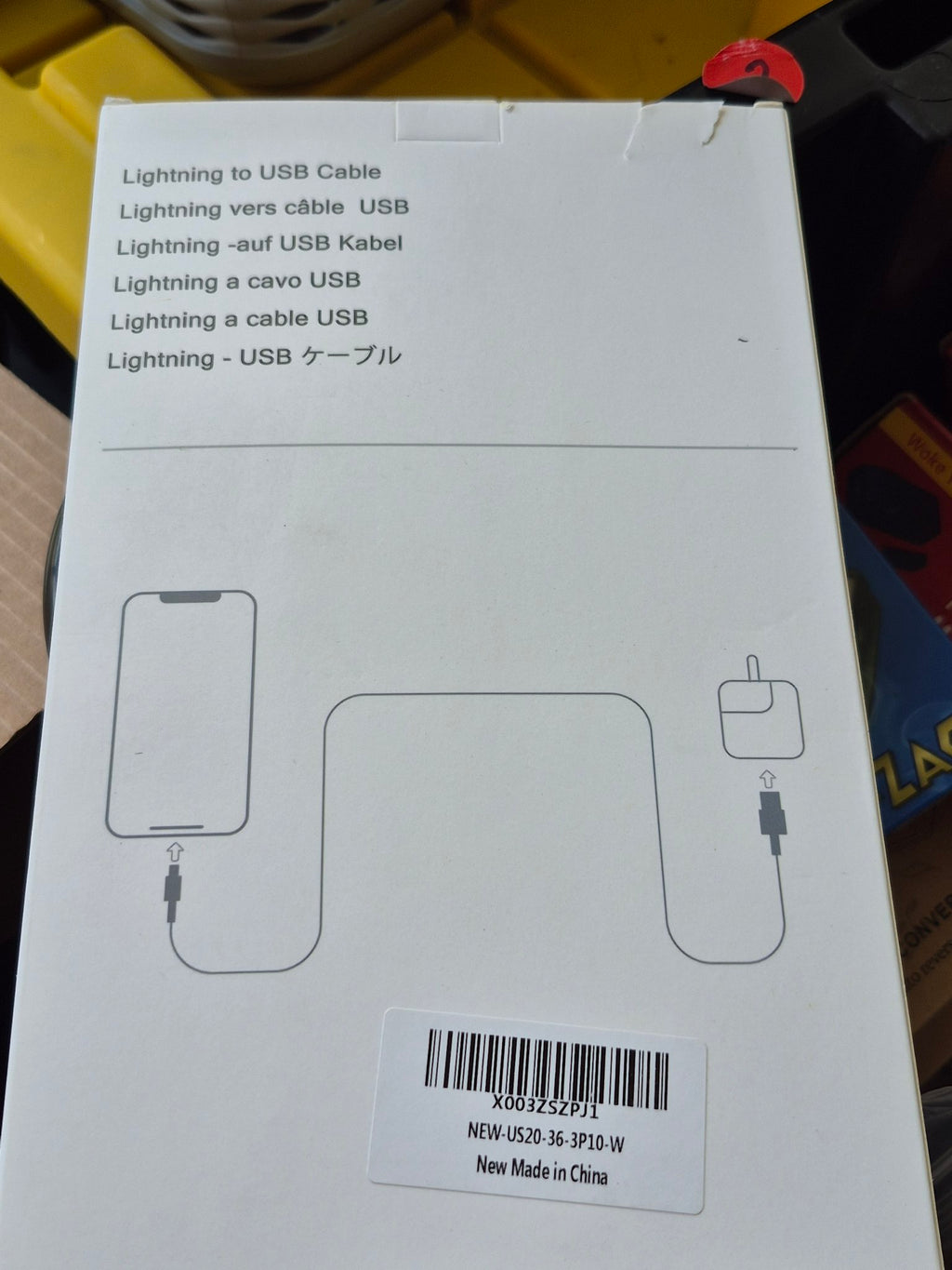 Lightning to USB cable box back
