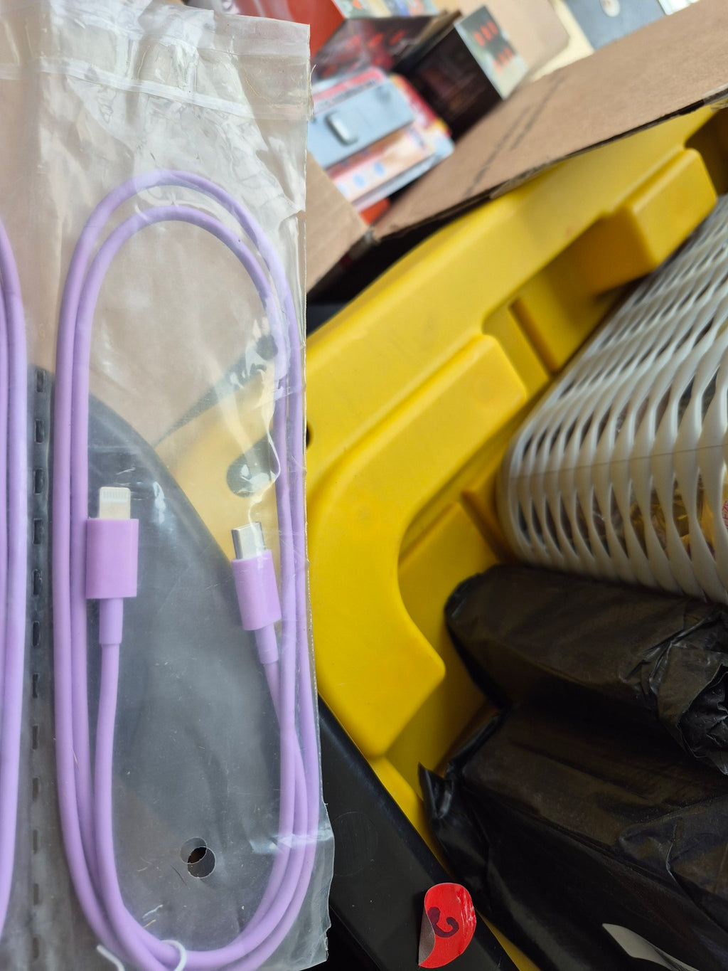 Purple USB-C to Lightning cable front