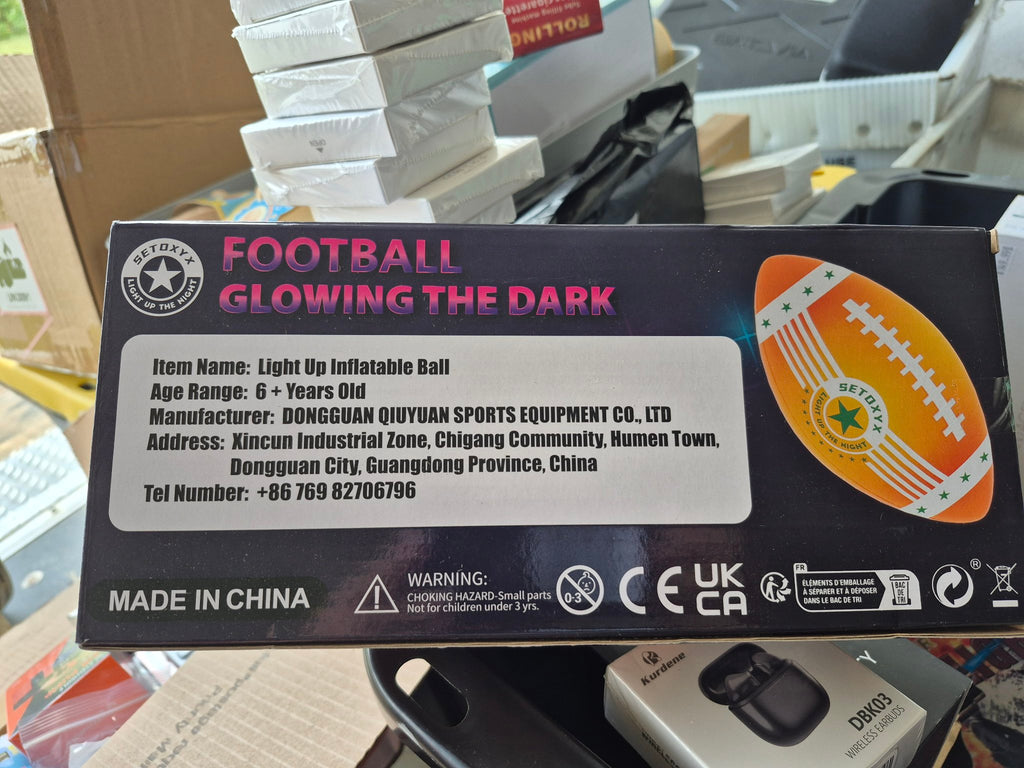 Football Glowing the Dark - box back