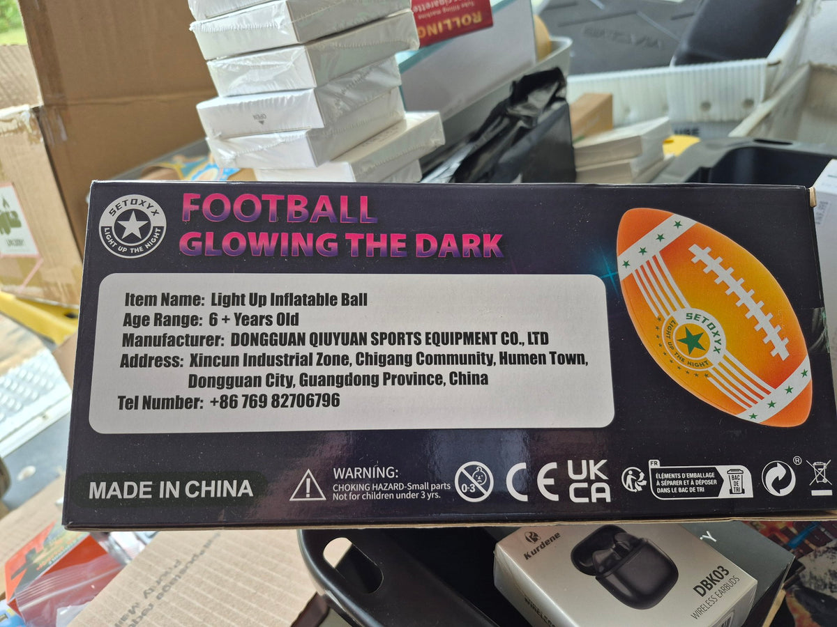 Football Glowing the Dark - box back