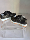 Black and Gold Pattern Mini Sneakers – Collectible Pair with Display Case