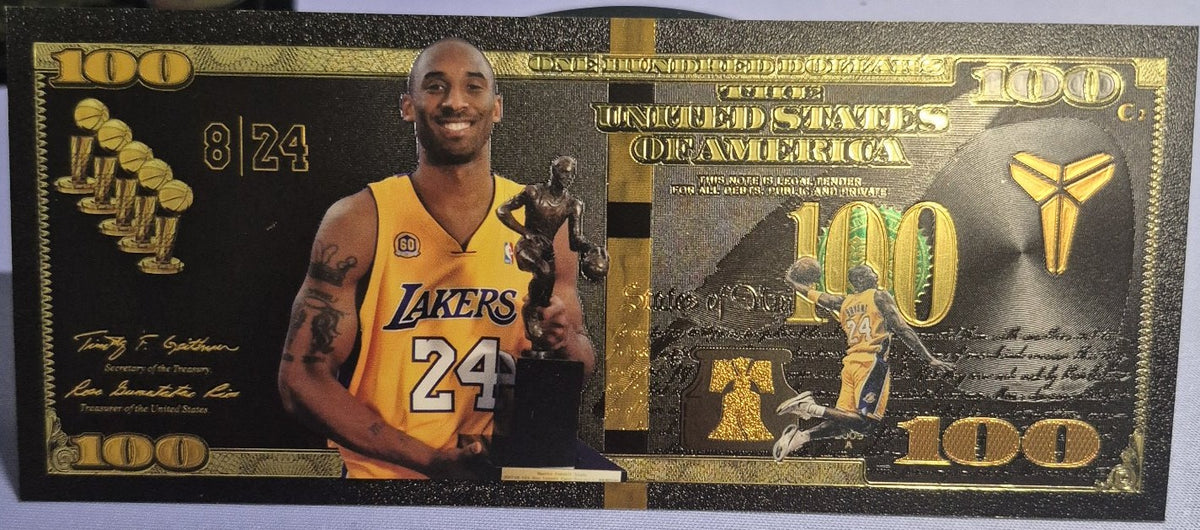 Kobe Bryant Black & Gold Foil $100 Novelty Banknote – Mamba Collectible