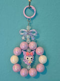 Kuromi Beaded Charm Pearl Bead Bag Charm