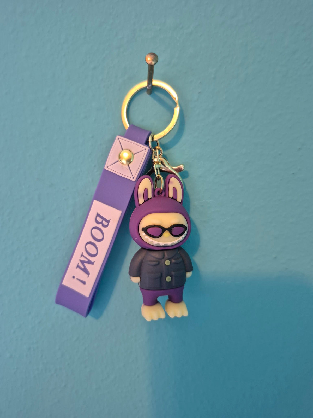Labubu Sunglasses Keychain – Bunny Monster Character Keychain with Wrist Strap