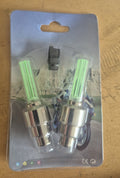 LED Tire Valve Stem Caps – Motion-Activated Wheel Lights, 2-Pack (Green)