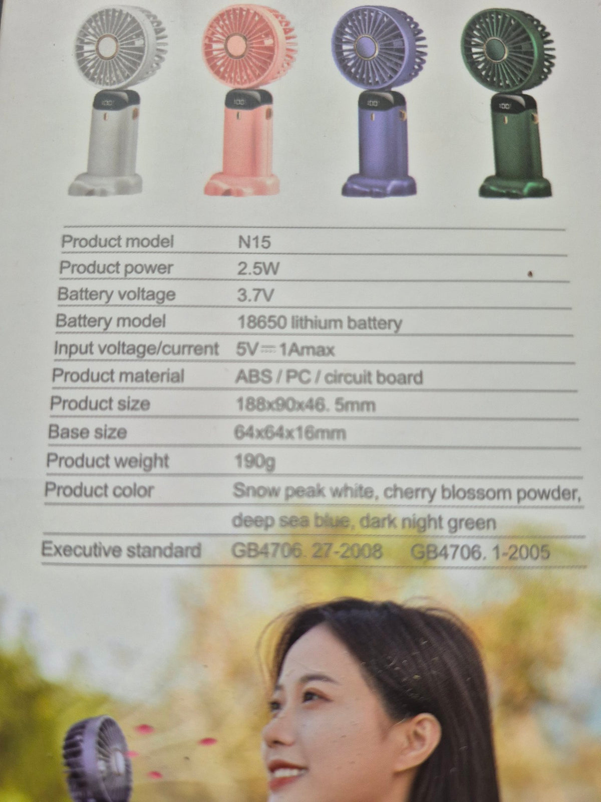 LED Digital Display Fan – Handheld Portable Fan (Model N15)