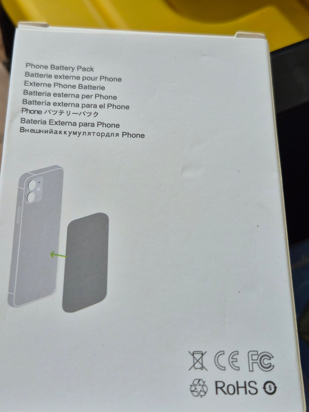 Magnetic battery pack - box back
