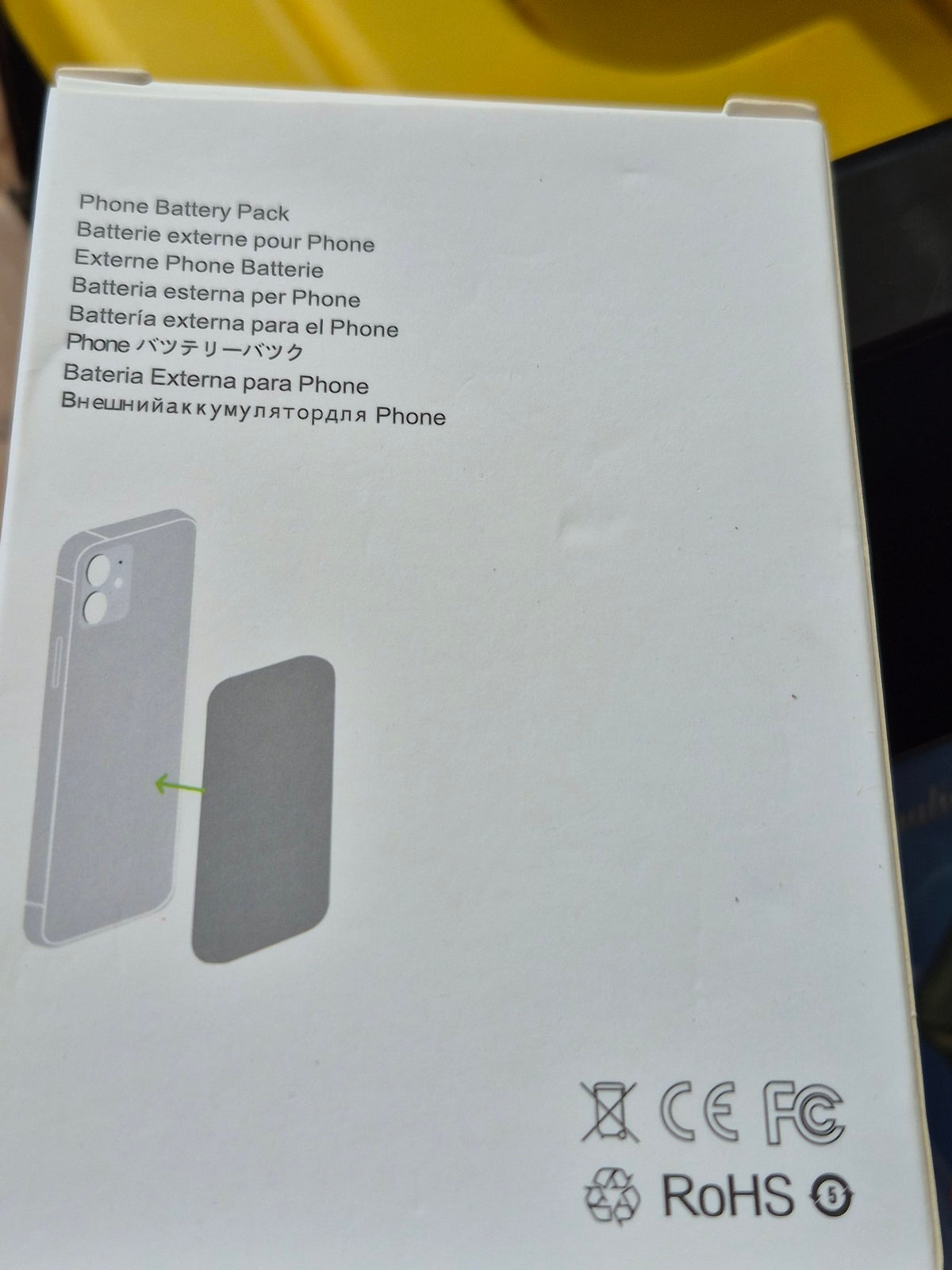 Magnetic battery pack - box back