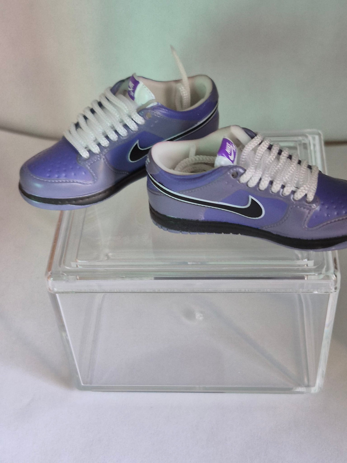 Purple Ombre Mini Sneakers – Collectible Pair with Display Case
