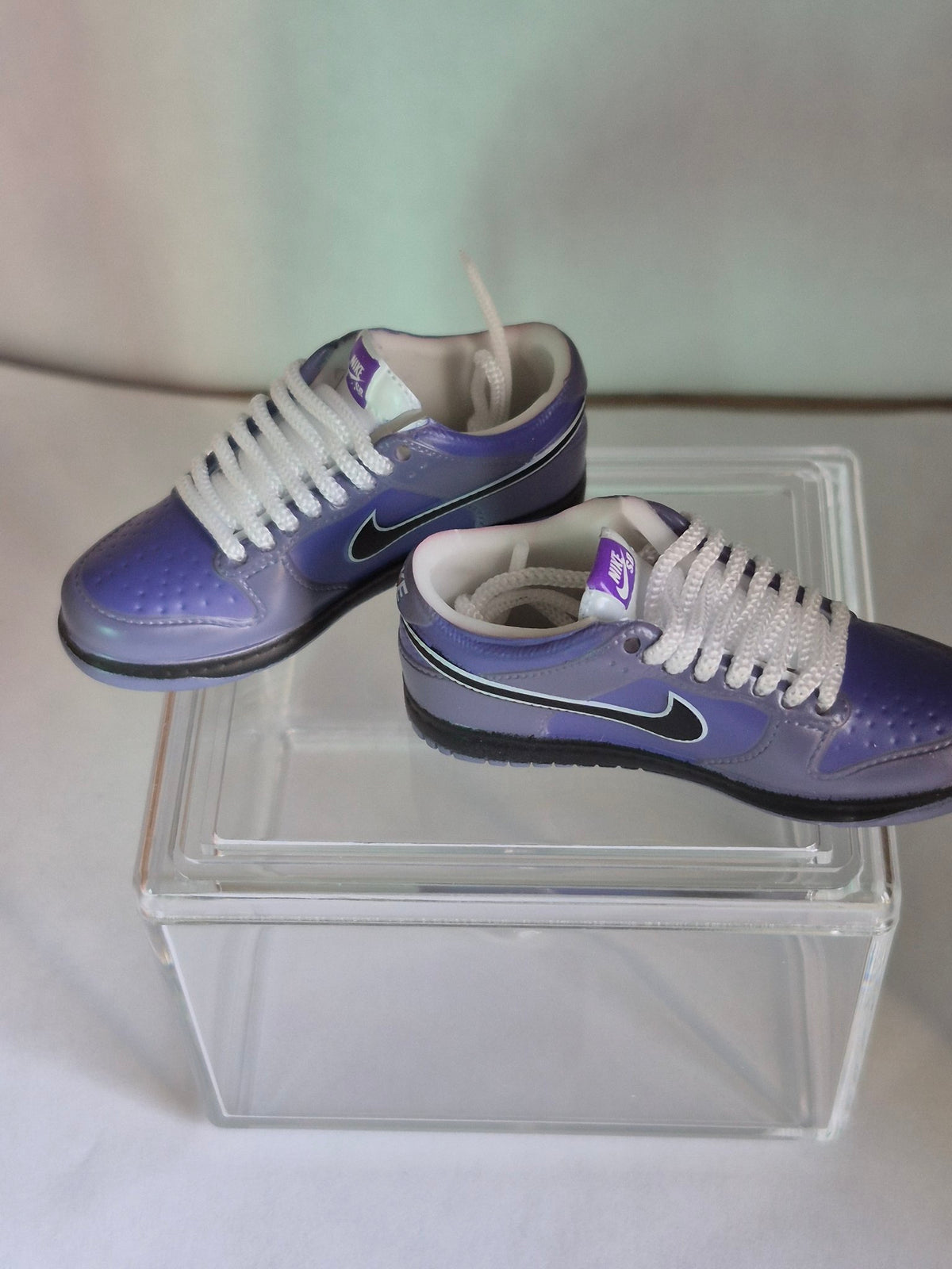 Purple Ombre Mini Sneakers – Collectible Pair with Display Case