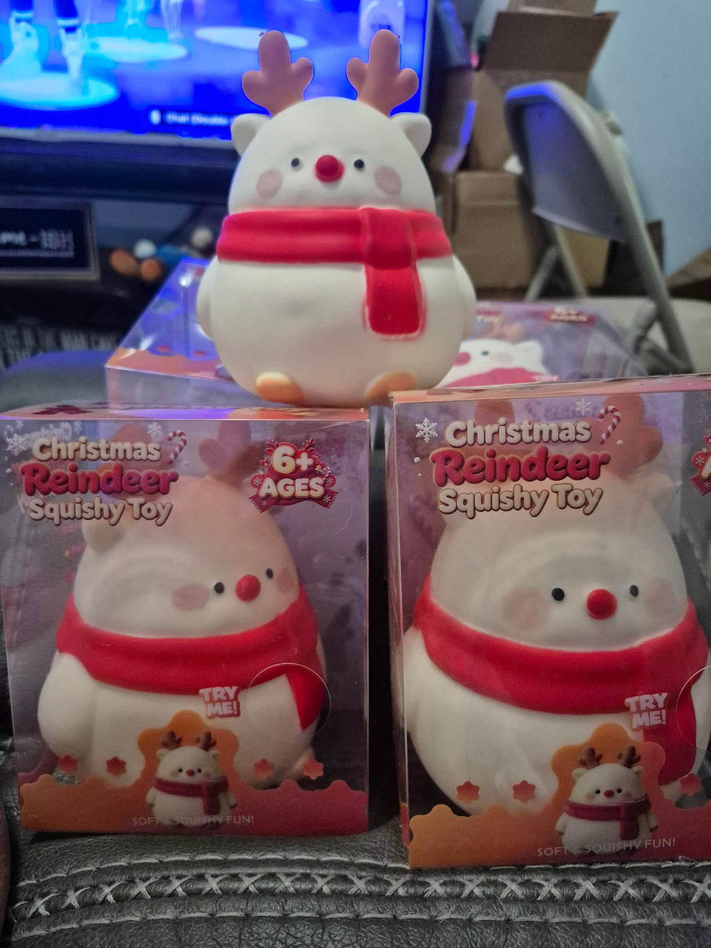Christmas Reindeer Squishy Toy – Slow Rising Stress Relief Toy