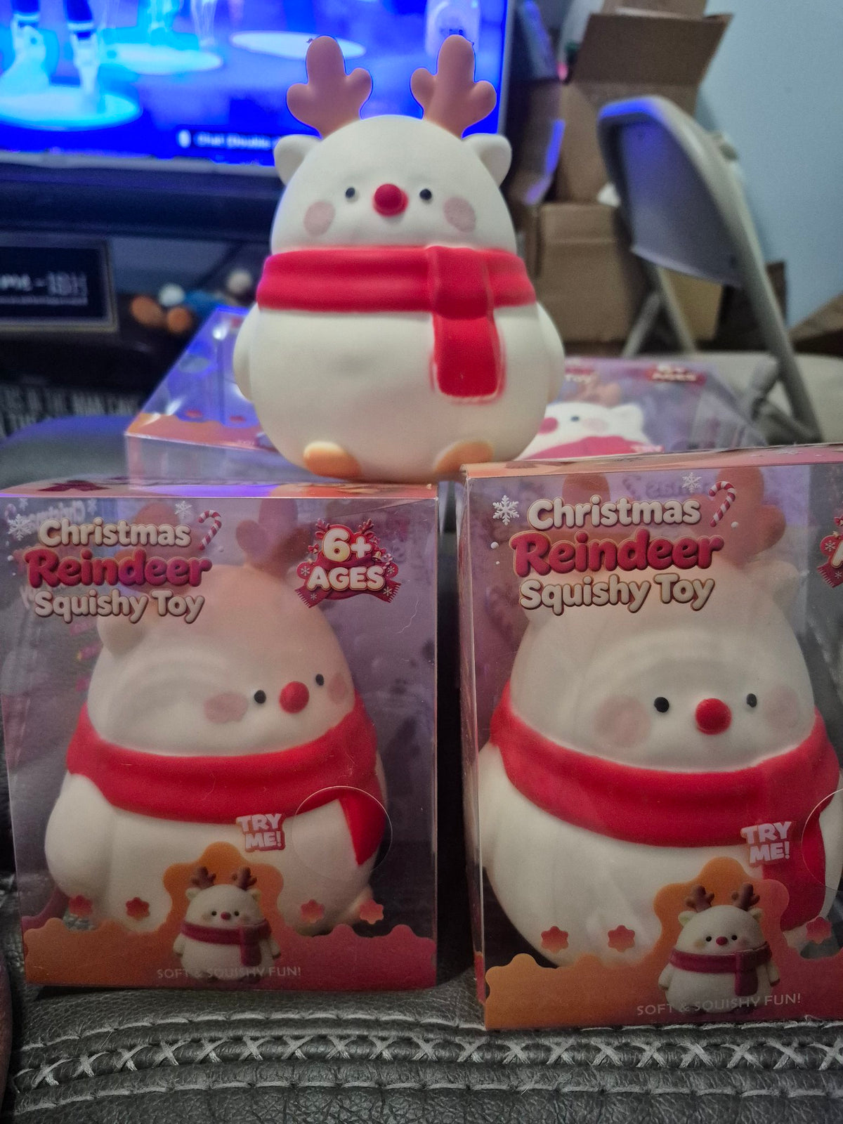 Christmas Reindeer Squishy Toy – Slow Rising Stress Relief Toy