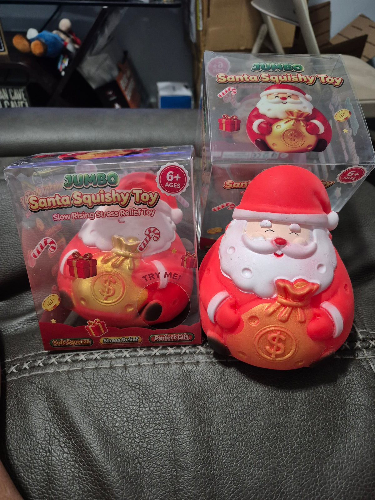 Jumbo Santa Money Bags Squishy – Slow Rising Stress Relief Toy