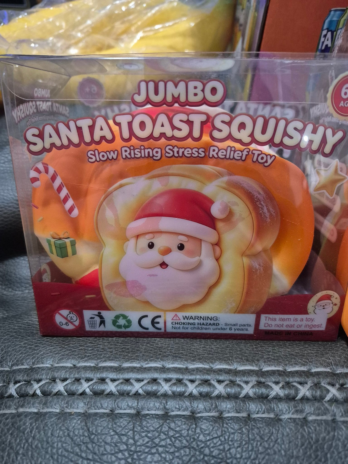 Jumbo Santa Toast Squishy – Slow Rising Stress Relief Toy