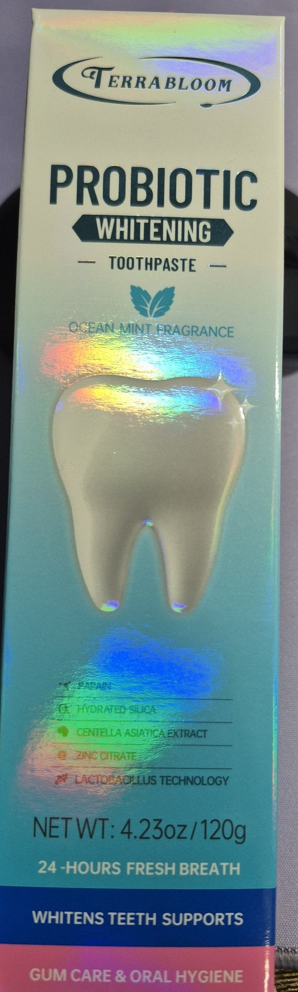 TerraBloom Probiotic Whitening Toothpaste – Ocean Mint (4.23 oz)