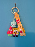 SpongeBob Patrick and Squidward Trio Keychain