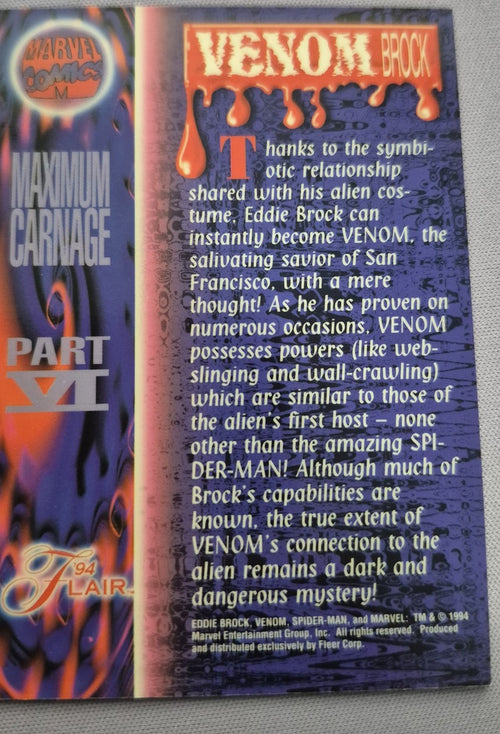 1994 Flair Venom Lives Maximum Carnage Part VI