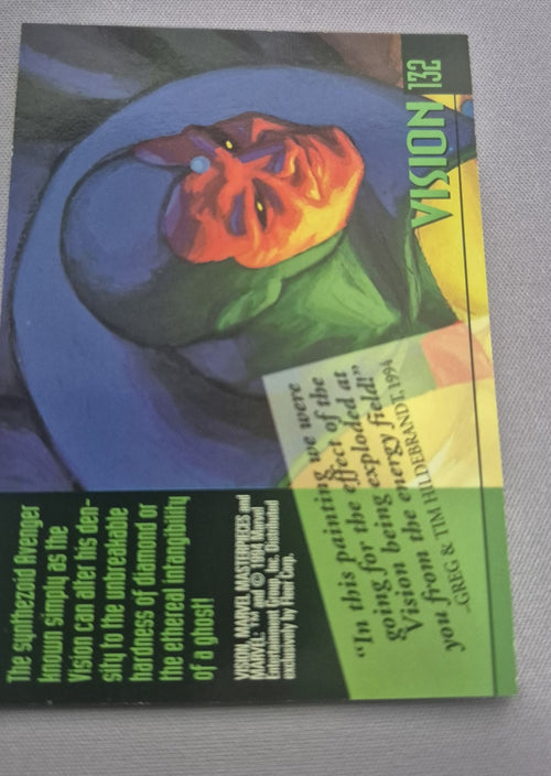 1994 Marvel Masterpieces Vision #135 Gold Foil Signature Series
