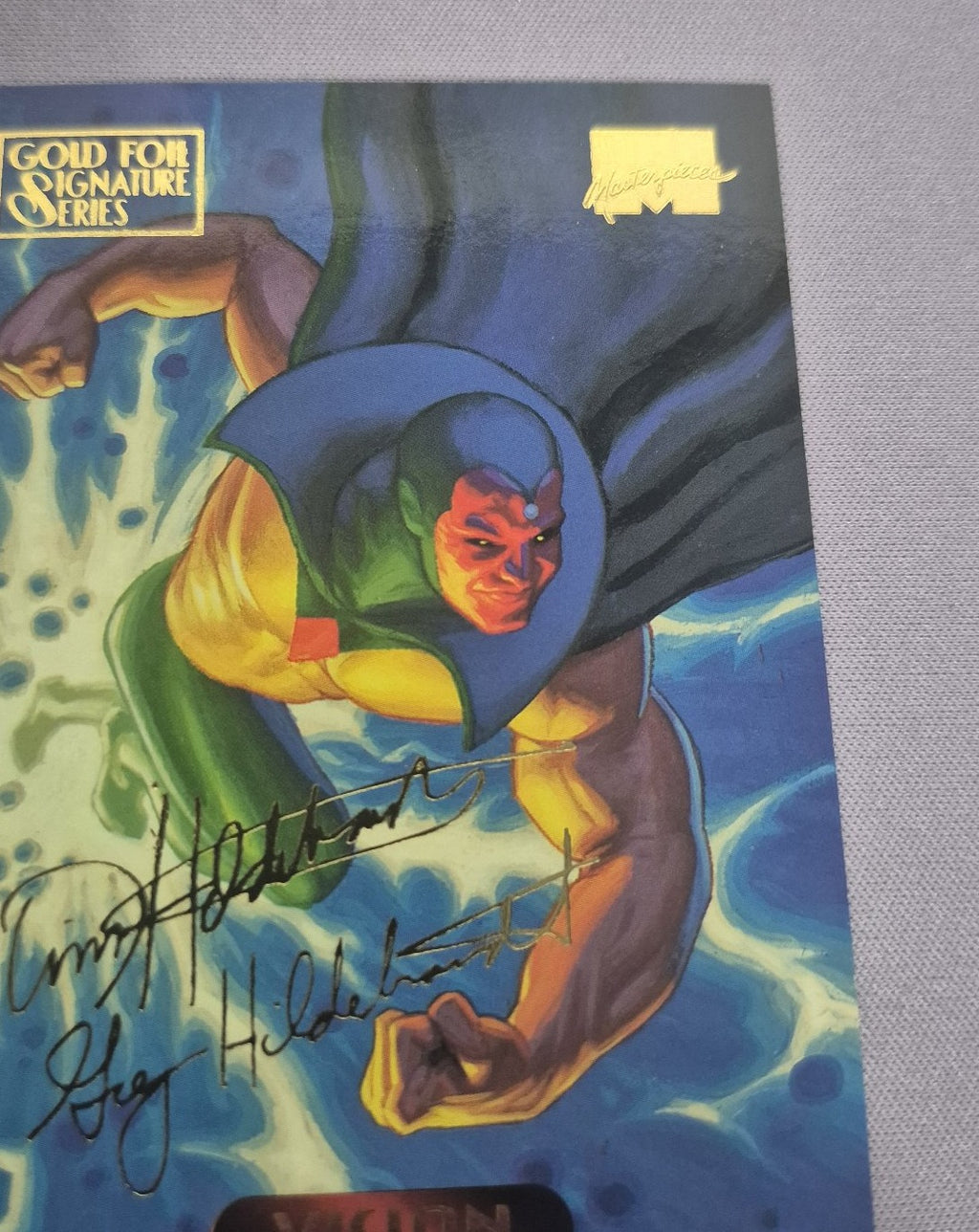 1994 Marvel Masterpieces Vision #135 Gold Foil Signature Series