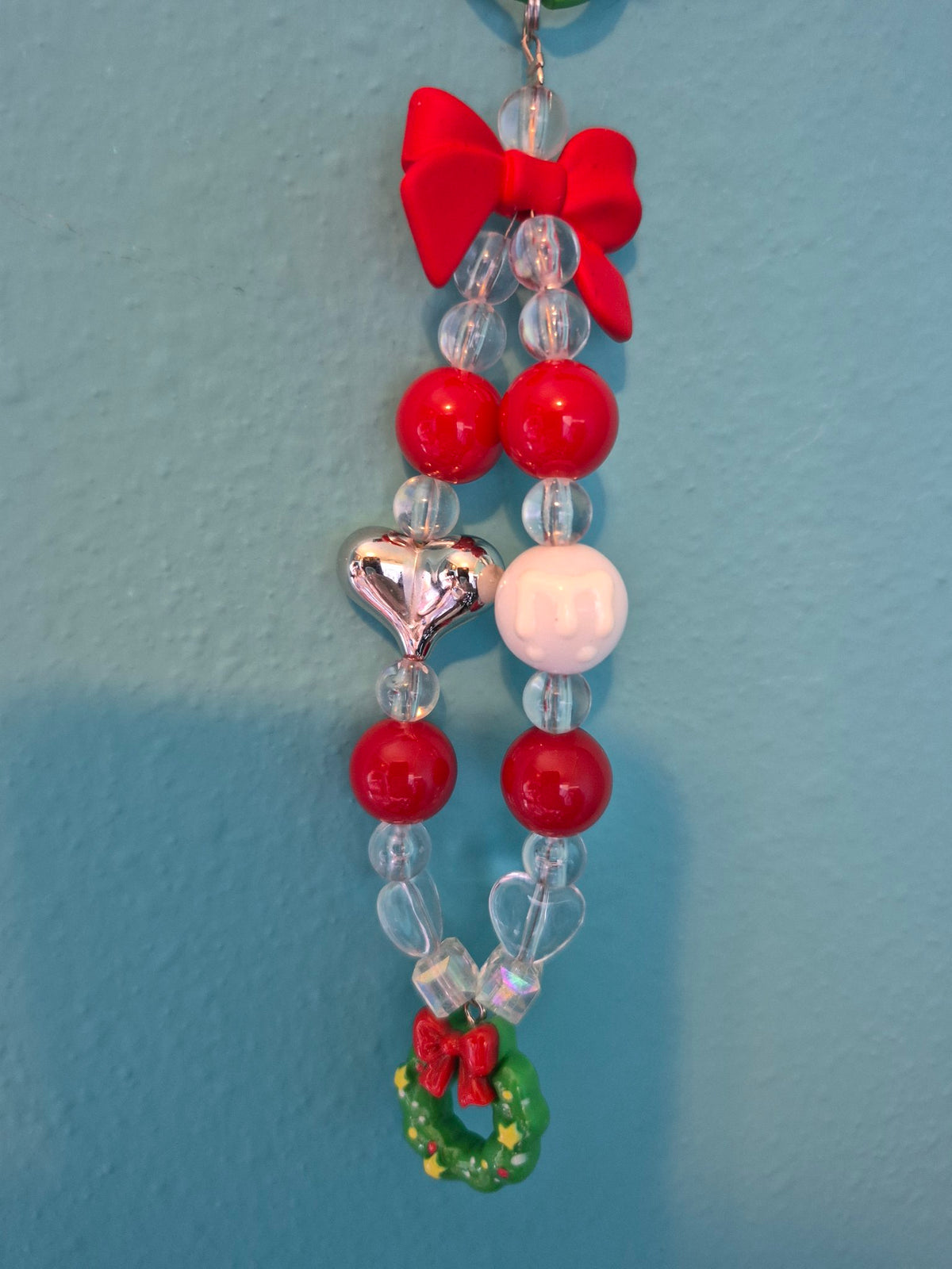 Christmas Wreath Beaded Charm